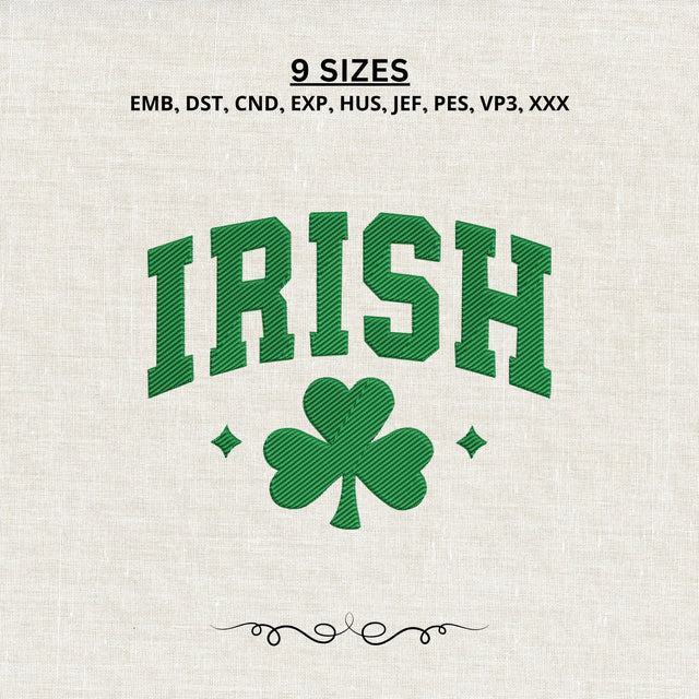 Irish Shamrock Embroidery Design – Green Ireland Clover St Patrick's Day Machine Embroidery File Embroidery/Applique DESIGNS PatternFeed8 