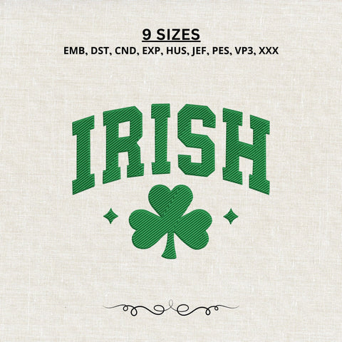 Irish Shamrock Embroidery Design – Green Ireland Clover St Patrick's Day Machine Embroidery File Embroidery/Applique DESIGNS PatternFeed8 