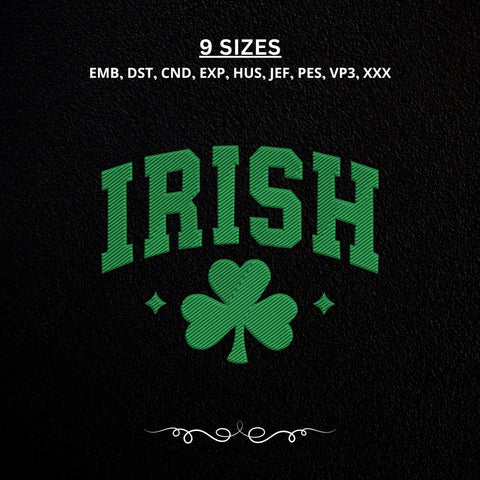 Irish Shamrock Embroidery Design – Green Ireland Clover St Patrick's Day Machine Embroidery File Embroidery/Applique DESIGNS PatternFeed8 