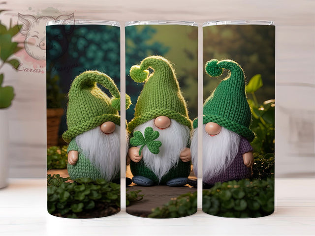 Irish Shamrock Gnome Tumbler, St Patrick’s Tumbler, Stylish 20oz Wrap, Sublimation Design, Trendy Gift Idea, Shamrock Gnome Wrap, Festive Irish Tumbler Sublimation Lara' s Designs 