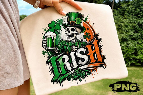 Irish St Patricks Day Skeleton Beer PNG SVG DesignDestine 