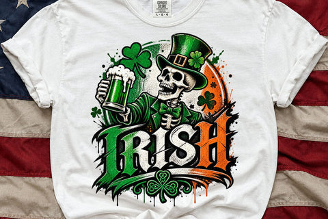 Irish St Patricks Day Skeleton Beer PNG SVG DesignDestine 