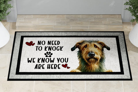 Irish Wolfhound No Need To Knock Doormat Sublimation PNG Sublimation BijouBay 