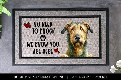 Irish Wolfhound No Need To Knock Doormat Sublimation PNG Sublimation BijouBay 