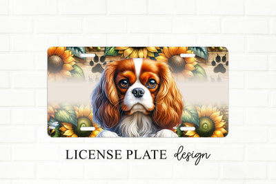 Irish Wolfhound With Sunflowers License Plate PNG Sublimation BijouBay 
