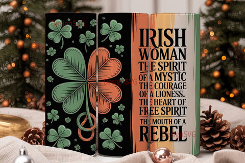 Irish Woman 20oz Tumbler Wrap Sublimation DesignSVG 