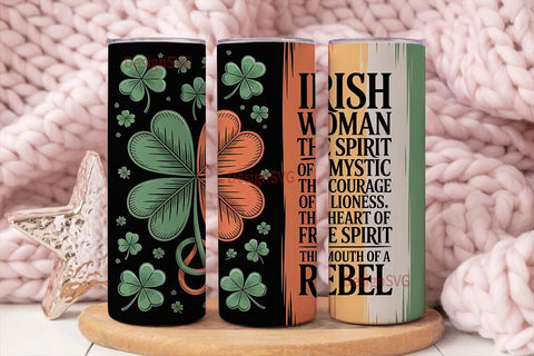 Irish Woman 20oz Tumbler Wrap Sublimation DesignSVG 