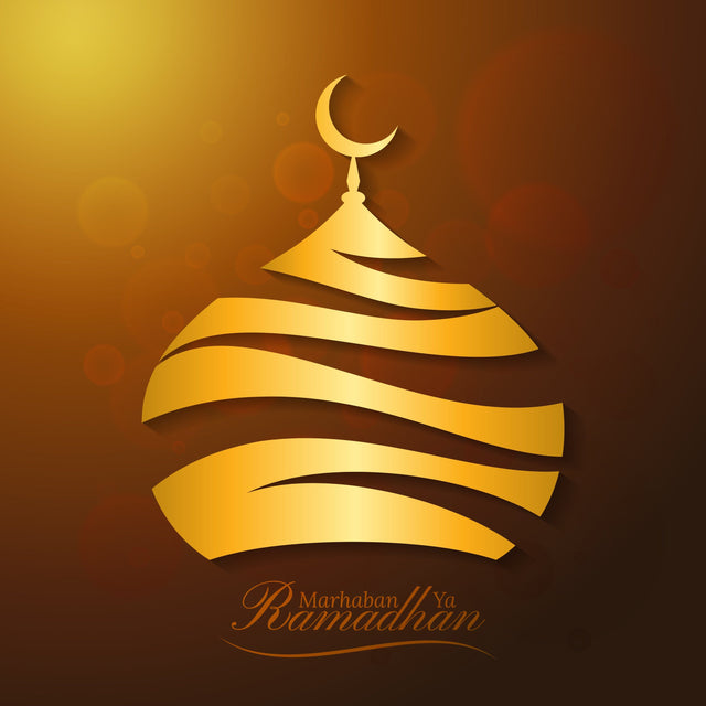 Islamic New Year card with beautiful golden Dome of the mosque Against Brown Background For Islamic Festival Concept. SVG naemmiah021 