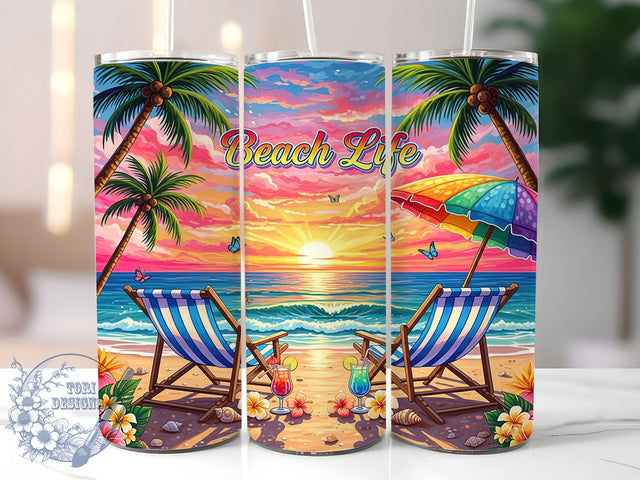 Island Breeze Beach Life Tumbler Wrap, Tropical Tumbler Wrap, Summer Vibes PNG, Ocean Sublimation Design, 20oz Tumbler Wrap, Coastal Tumbler Design, Island Life PNG Sublimation ToriDesigns 