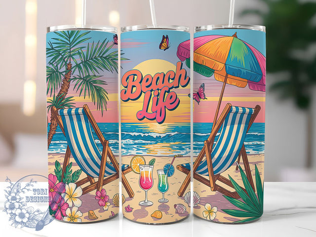 Island Breeze Beach Life Tumbler Wrap, Tropical Tumbler Wrap, Summer Vibes PNG, Ocean Sublimation Design, 20oz Tumbler Wrap, Coastal Tumbler Design, Island Life PNG Sublimation ToriDesigns 
