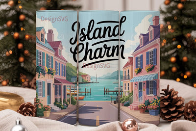 Island Charm 20oz Tumbler Wrap Sublimation DesignSVG 