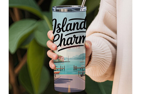 Island Charm 20oz Tumbler Wrap Sublimation DesignSVG 