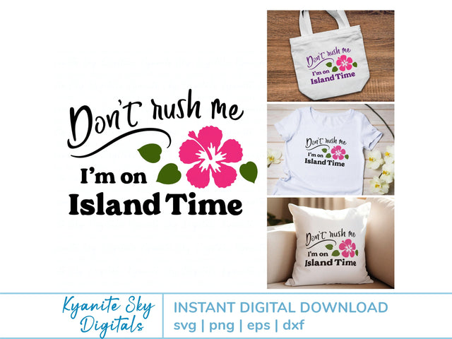 Island Time SVG Fun Quote Summer Tropical Vacation SVG Kyanite Sky Digitals 