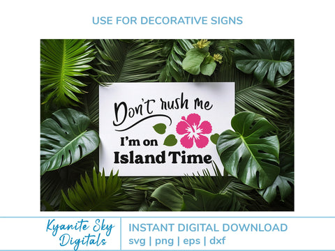 Island Time SVG Fun Quote Summer Tropical Vacation SVG Kyanite Sky Digitals 