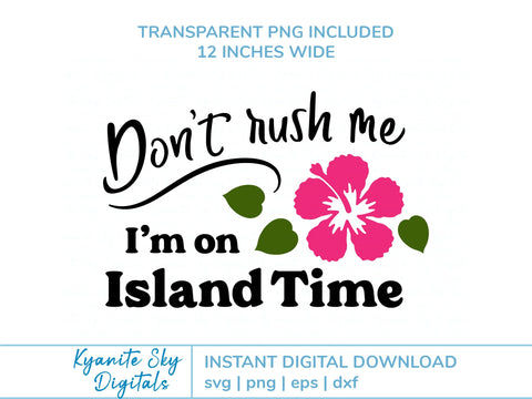 Island Time SVG Fun Quote Summer Tropical Vacation SVG Kyanite Sky Digitals 
