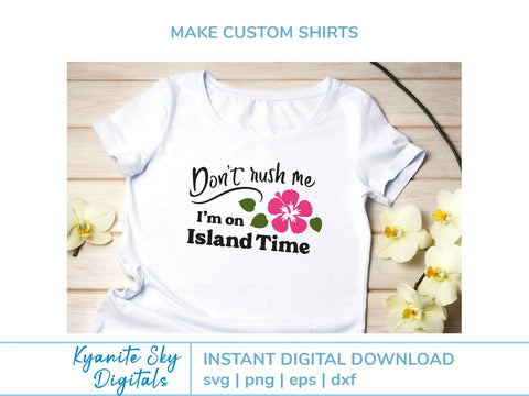 Island Time SVG Fun Quote Summer Tropical Vacation SVG Kyanite Sky Digitals 