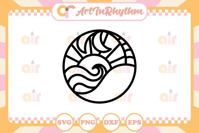 Island Vacation Line Art Logo Svg SVG Artinrhythm shop 