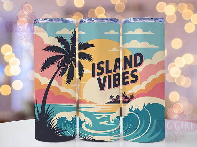 Island Vibes Salty 20oz Tumbler, Salty Summer Phrase, Island Vibes Quote, Tropical Coastal Theme, Sublimation Tumbler Wrap, 20oz Tumbler, Fun Summer Gift Sublimation SvggirlplusArt 