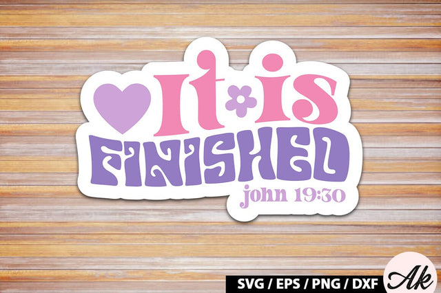It is finished john 19.30 Retro Sticker SVG akazaddesign 
