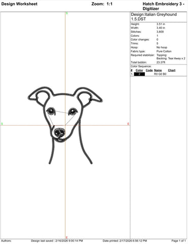 Italian Greyhound Embroidery File Embroidery/Applique DESIGNS Stitched Haus 