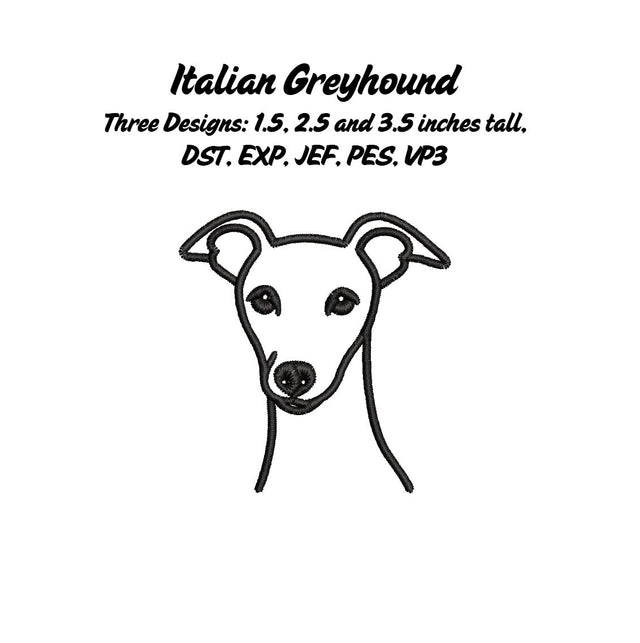 Italian Greyhound Embroidery File Embroidery/Applique DESIGNS Stitched Haus 