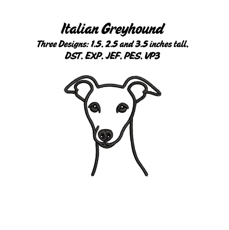 Italian Greyhound Embroidery File Embroidery/Applique DESIGNS Stitched Haus 