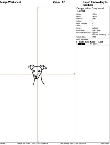 Italian Greyhound Embroidery File Embroidery/Applique DESIGNS Stitched Haus 