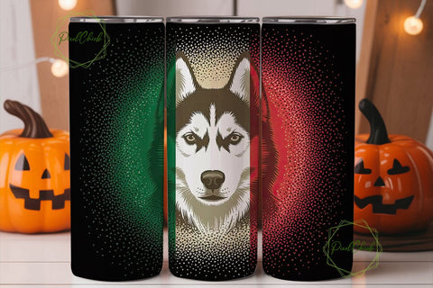 Italian Husky Glitter 20oz Tumbler Wrap Sublimation PixelChick 