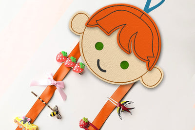 ITH Girl Face Hair Bow Holder Applique Embroidery Embroidery/Applique DESIGNS Designed by Geeks 