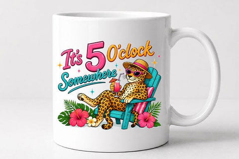 It's 5 O'Clock Somewhere PNG | Tropical Happy Hour Sublimation Design SVG BillahCrafts 