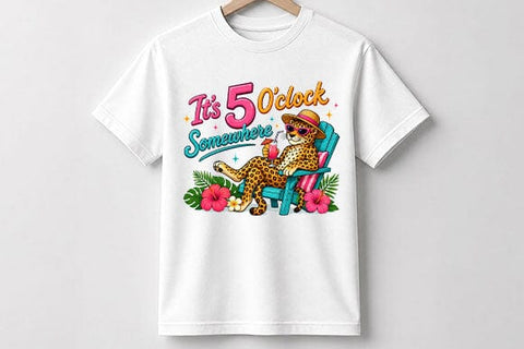 It's 5 O'Clock Somewhere PNG | Tropical Happy Hour Sublimation Design SVG BillahCrafts 