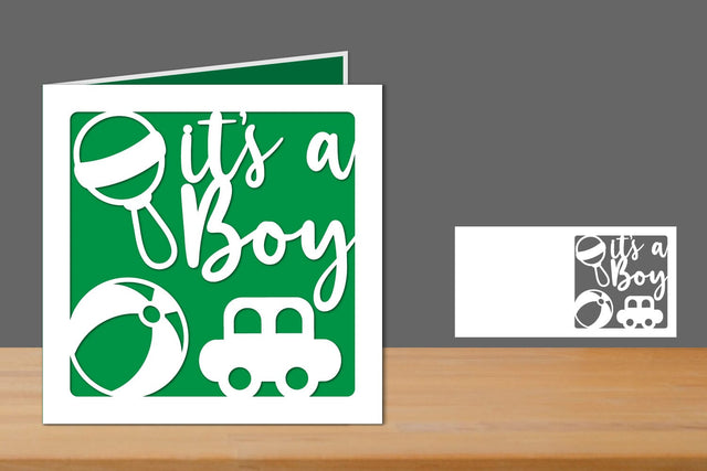 it's a boy, Baby Shower Card SVG zafrans studio 