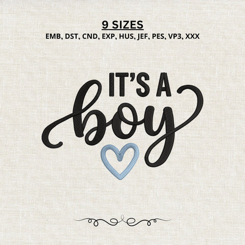 It’s a Boy Embroidery Design – Baby Boy Announcement Machine Embroidery File, Newborn Gender Reveal Heart Design Embroidery/Applique DESIGNS PatternFeed8 