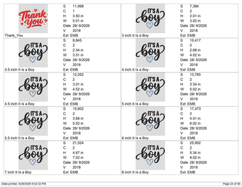 It’s a Boy Embroidery Design – Baby Boy Announcement Machine Embroidery File, Newborn Gender Reveal Heart Design Embroidery/Applique DESIGNS PatternFeed8 