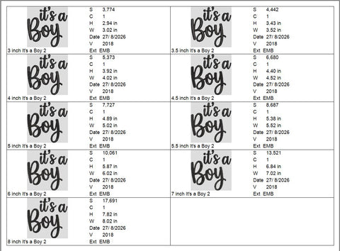 It’s a Boy Machine Embroidery Design – Baby Boy Announcement Quote Embroidery File Embroidery/Applique DESIGNS PatternFeed8 