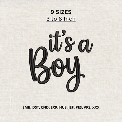 It’s a Boy Machine Embroidery Design – Baby Boy Announcement Quote Embroidery File Embroidery/Applique DESIGNS PatternFeed8 
