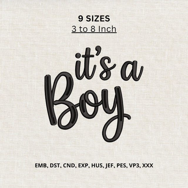 It’s a Boy Machine Embroidery Design – Baby Boy Announcement Quote Embroidery File Embroidery/Applique DESIGNS PatternFeed8 