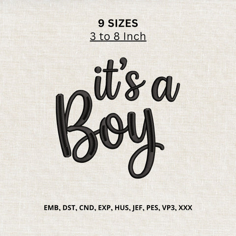It’s a Boy Machine Embroidery Design – Baby Boy Announcement Quote Embroidery File Embroidery/Applique DESIGNS PatternFeed8 