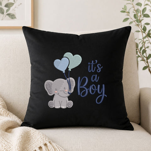 It’s a Boy Machine Embroidery Design – Cute Baby Elephant Heart Balloon Embroidery File Embroidery/Applique DESIGNS PatternFeed8 