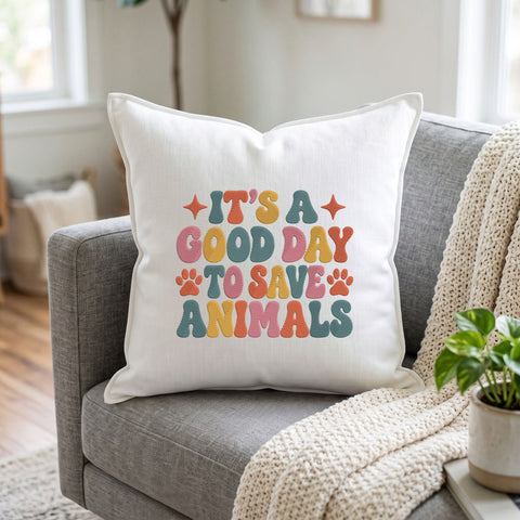 It's a Good Day to Save Animals Embroidery Design – Retro Animal Rescue Paw Print Machine Embroidery File Embroidery/Applique DESIGNS PatternFeed8 