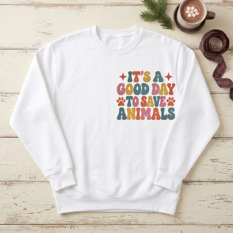 It's a Good Day to Save Animals Embroidery Design – Retro Animal Rescue Paw Print Machine Embroidery File Embroidery/Applique DESIGNS PatternFeed8 