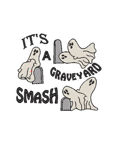 Its a graveyard smash Halloween ghost Embroidery Design 4 Sizes - File formats in pes,dst,jef,xxx,exp,vip,vp3, funny, boo, edgy, prank Embroidery/Applique DESIGNS AestheticdesignsE 