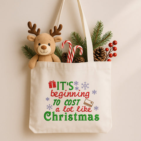 It’s Beginning to Cost a Lot Like Christmas Embroidery Design, Funny Christmas Saying, Holiday Embroidery, Festive Winter Machine Pattern Embroidery/Applique DESIGNS HappyDesignStudio 