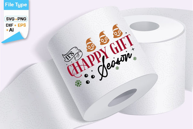 It's Chappy Gift Season SVG Cut File, SVGs, Food & Drink, Print & Cut, Quotes and Sayings SVG DesignPlante 503 