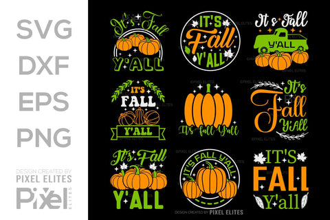 Its Fall Yall SVG Thanksgiving Bundle Happy Autumn Hello Fall Thanksgiving Quote PET 00935 SVG ETC Craft 