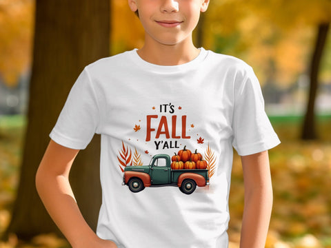 It's Fall Yall Vintage Truck Pumpkins Sublimation PNG Sublimation Luvleigh Digitals 
