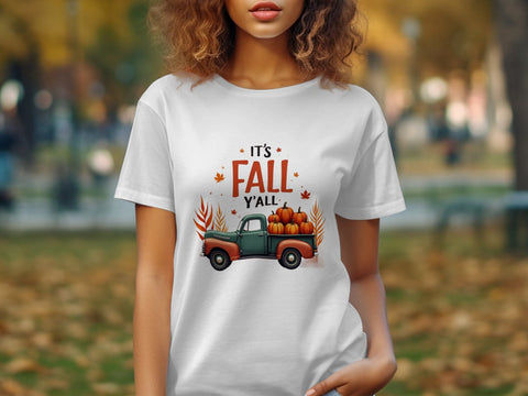 It's Fall Yall Vintage Truck Pumpkins Sublimation PNG Sublimation Luvleigh Digitals 