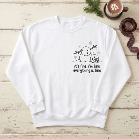 It's Fine I'm Fine Everything Is Fine Embroidery Design – Funny Melting Snowman Winter Humor Machine Embroidery File Embroidery/Applique DESIGNS PatternFeed8 