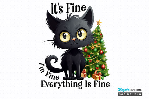 It's fine i'm fine everything is fine png design Sublimation Regulrcrative 