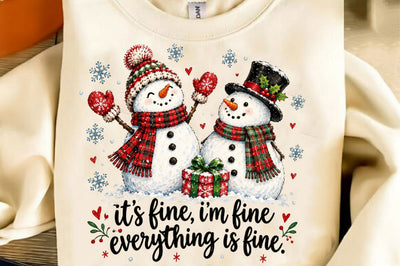 Its Fine Im Fine Snowman Head off PNG Sublimation SVGista 